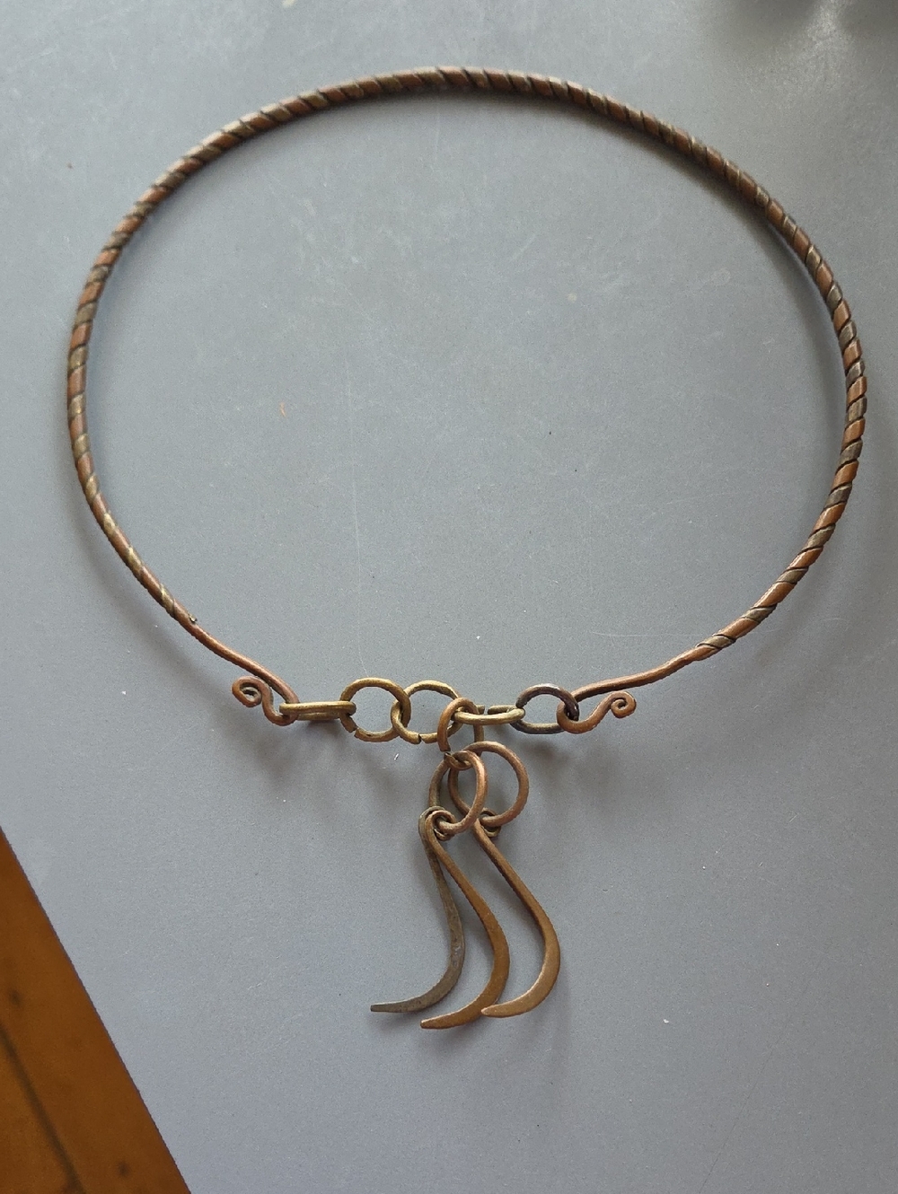 Vintage Vietnam Era Cambodian Metal Choker Necklace